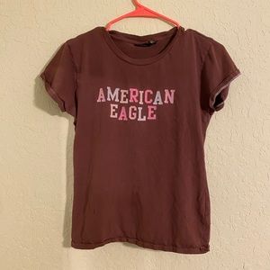 Brown American Eagle Graphic Tee